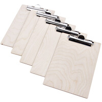 5 St�ck Klemmbrett Holz DIN A5 Klemmplatte Clipboard...
