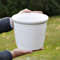 Keramik Blumentopf 2,5 Liter bauchig runder �bertopf � 19,5 cm Pflanztopf Beige