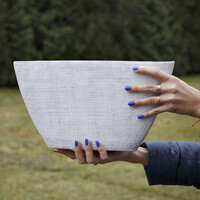 Schiffchen aus Keramik 3,9 Liter Scharriert Floristenschale Floristik Beh�lter