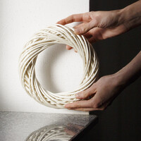 Natur Weidekr�nze zu Weihnachten 3er Set Fensterkranz � 20 cm in Beige