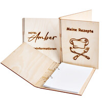 Schnellhefter Ringbuch Mappe Ordner aus Holz DIN A4 und...